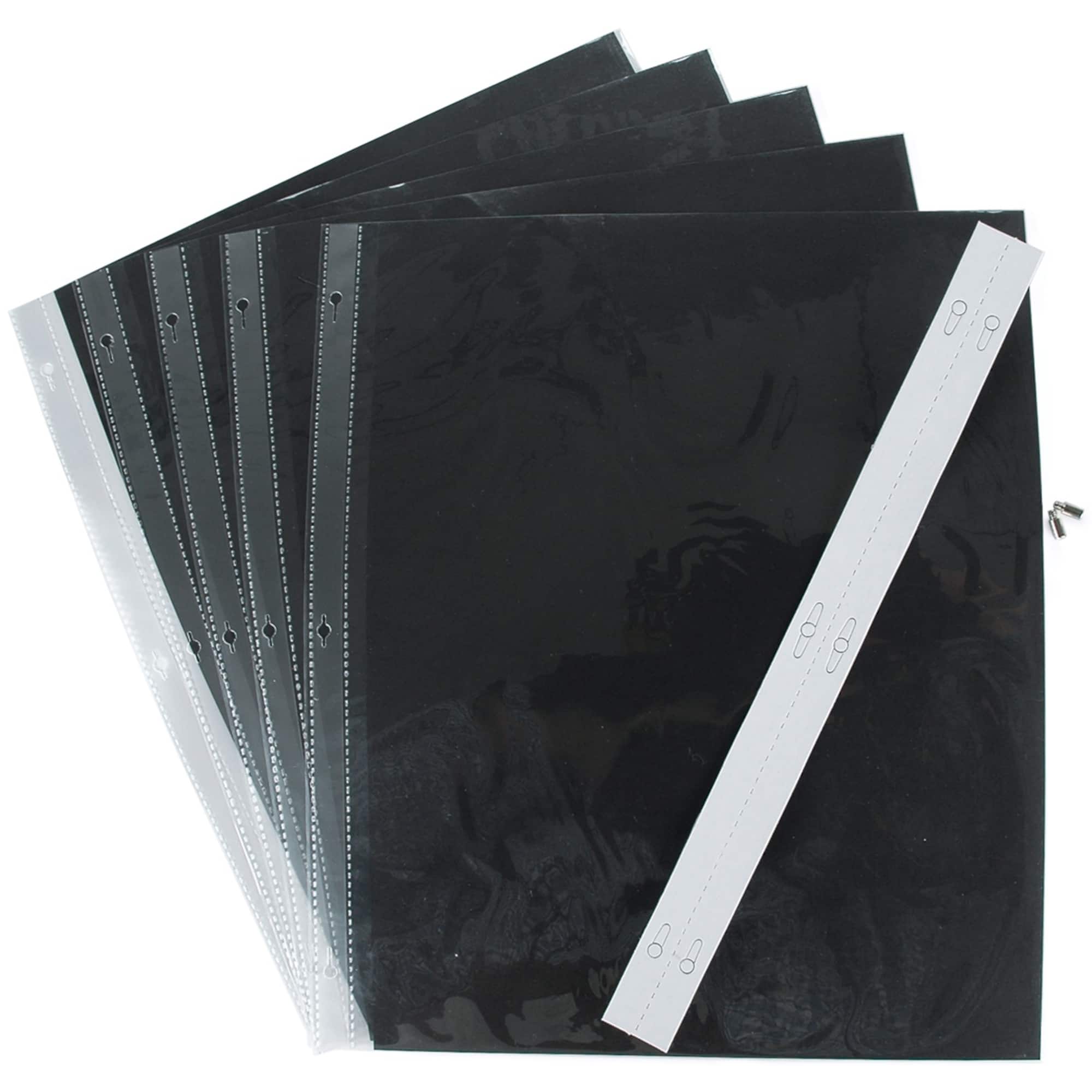 Pioneer® 12" x 15" Universal Top-Loading Page Protectors with Black Inserts